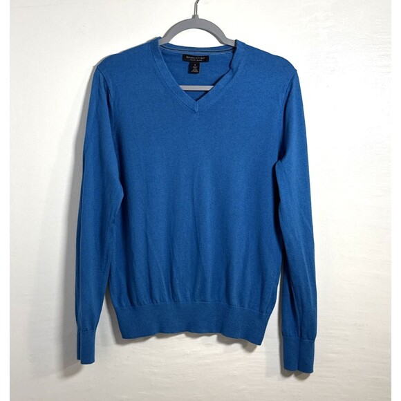Banana Republic Other - Banana Republic Luxury Blend Men's Blue V Neck Sweater Silk Cashmere Blend Small